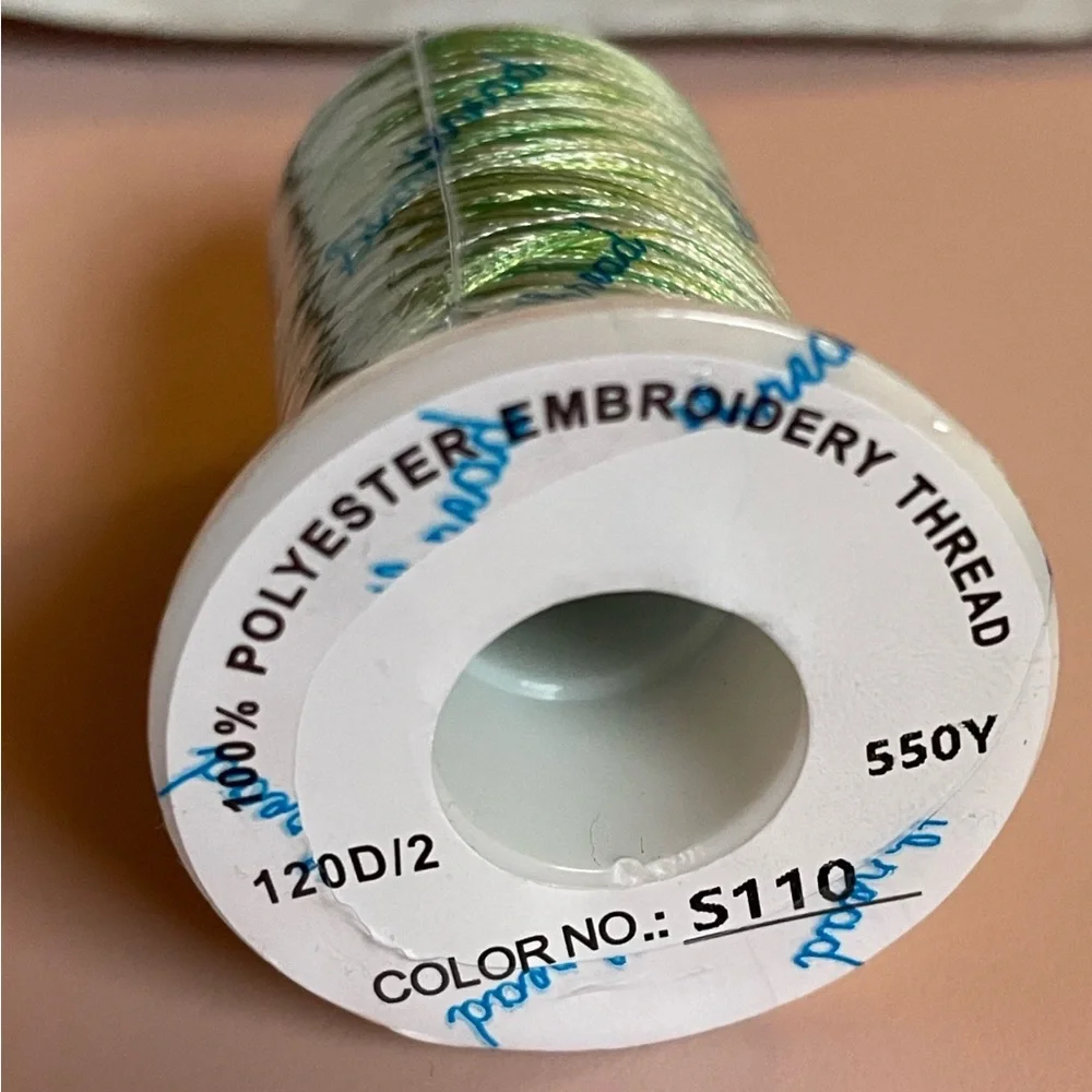 Simthread S110 Green Variegated Embroidery Thread 550Y  100% Polyester